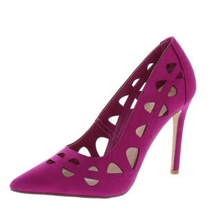 Kayleen By Los Angeles Heel Shoes Women's Size 5.5 Pink Suede Leather Stiletto